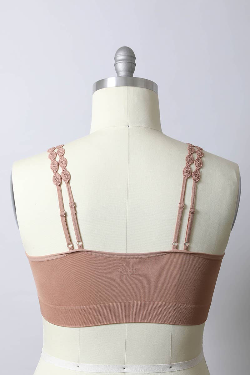 Boho Eye Lace Applique Bralette Plus Size