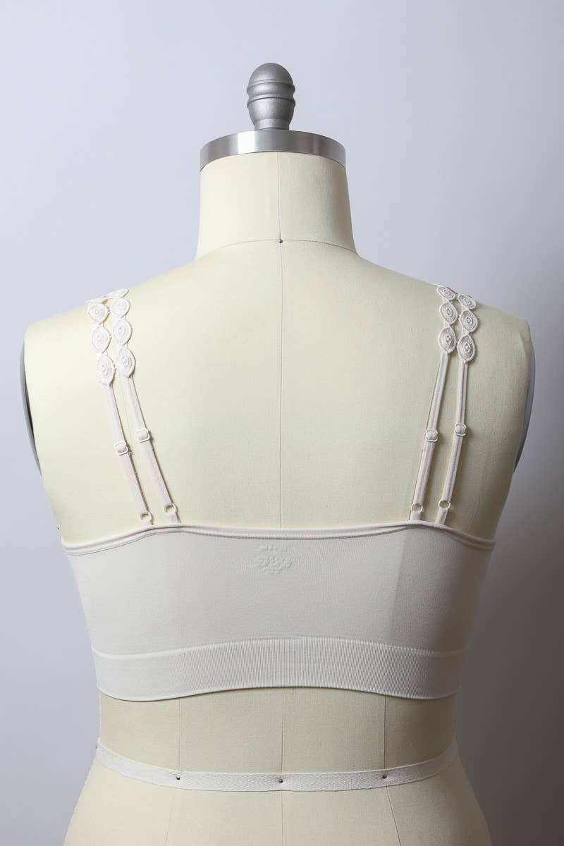 Boho Eye Lace Applique Bralette Plus Size