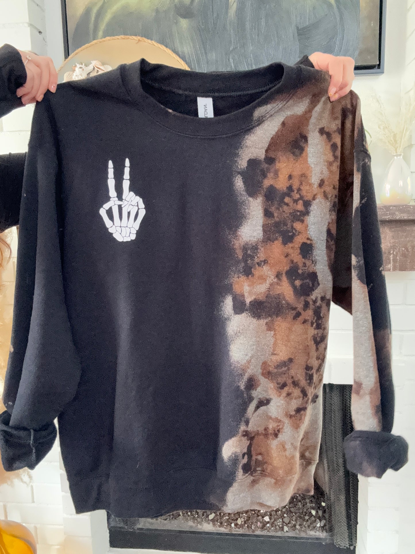 Black Acid Wash Crewneck