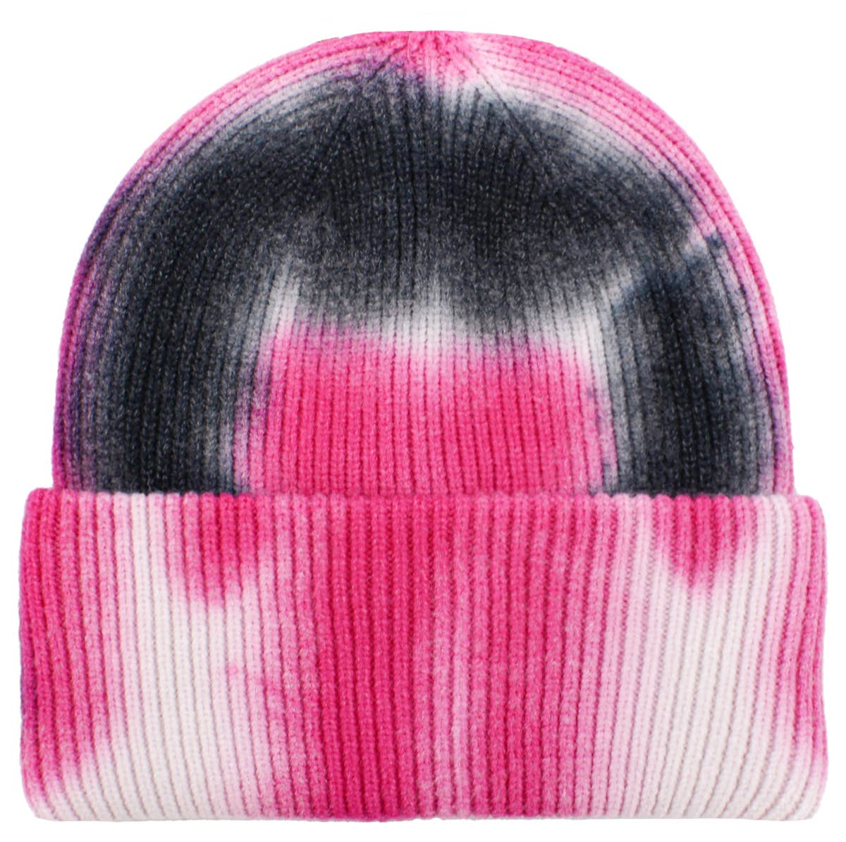 Tie Dye Beanie pink and black