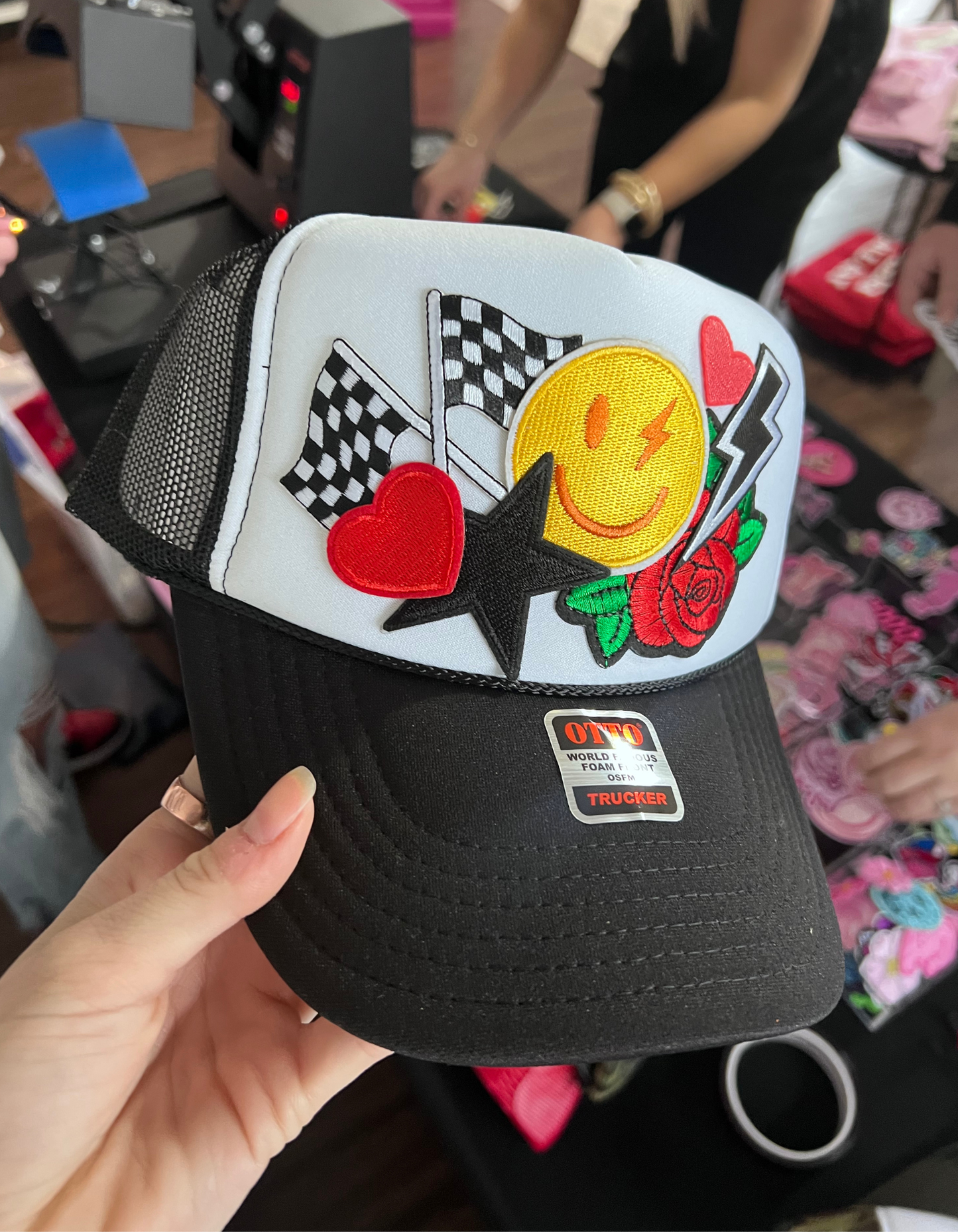Be Happy Patch Trucker Hat