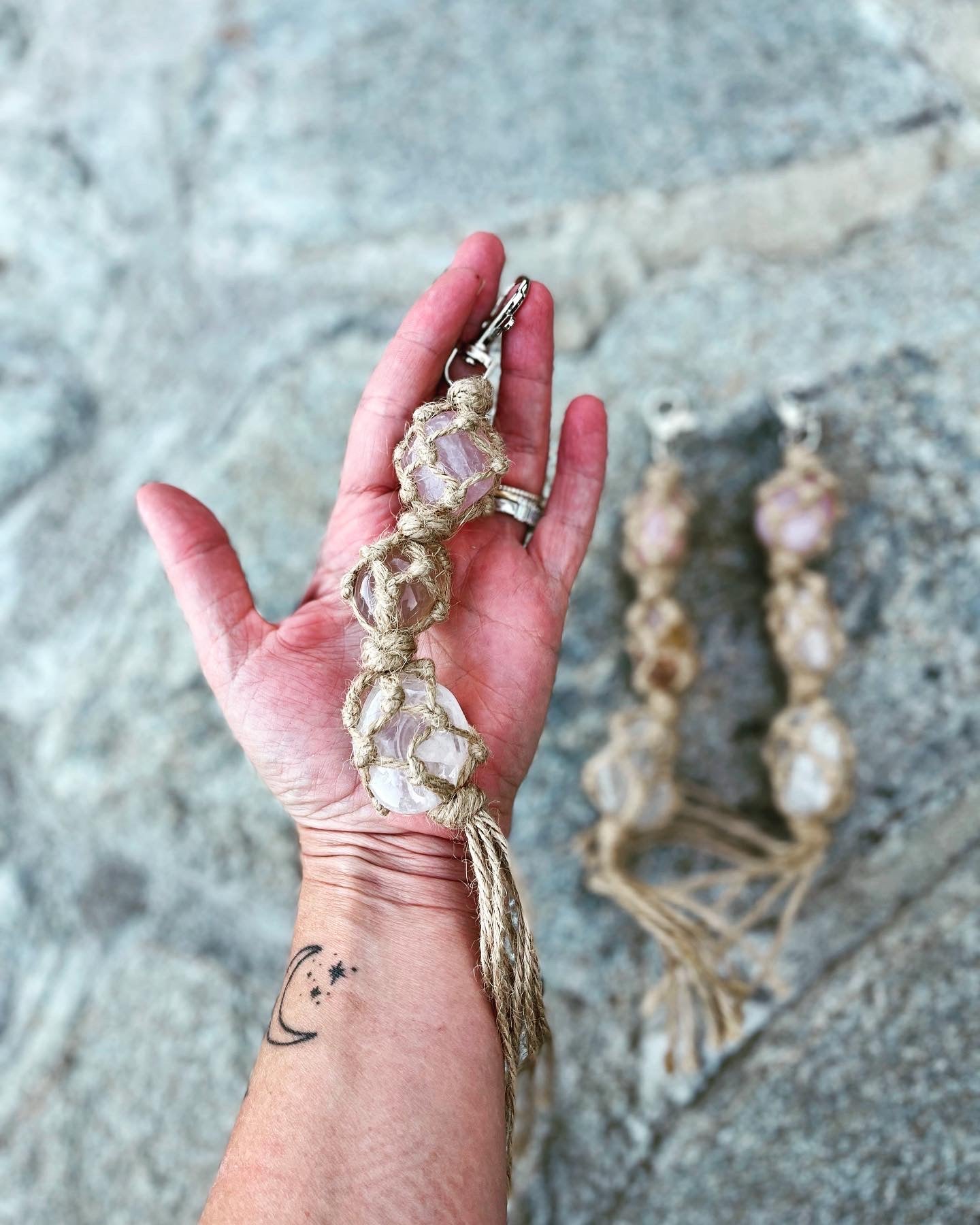 crystal woven keychain