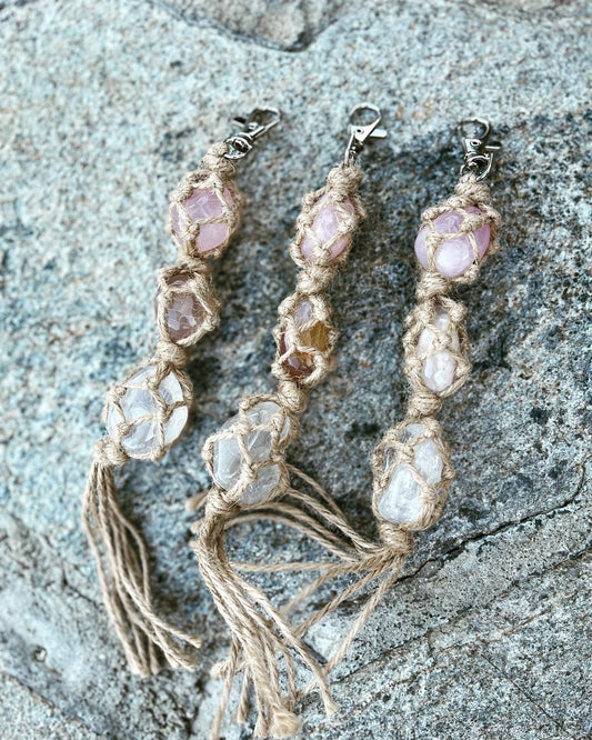 crystal woven keychain