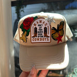 Khaki Cowboy Patch Trucker Hat