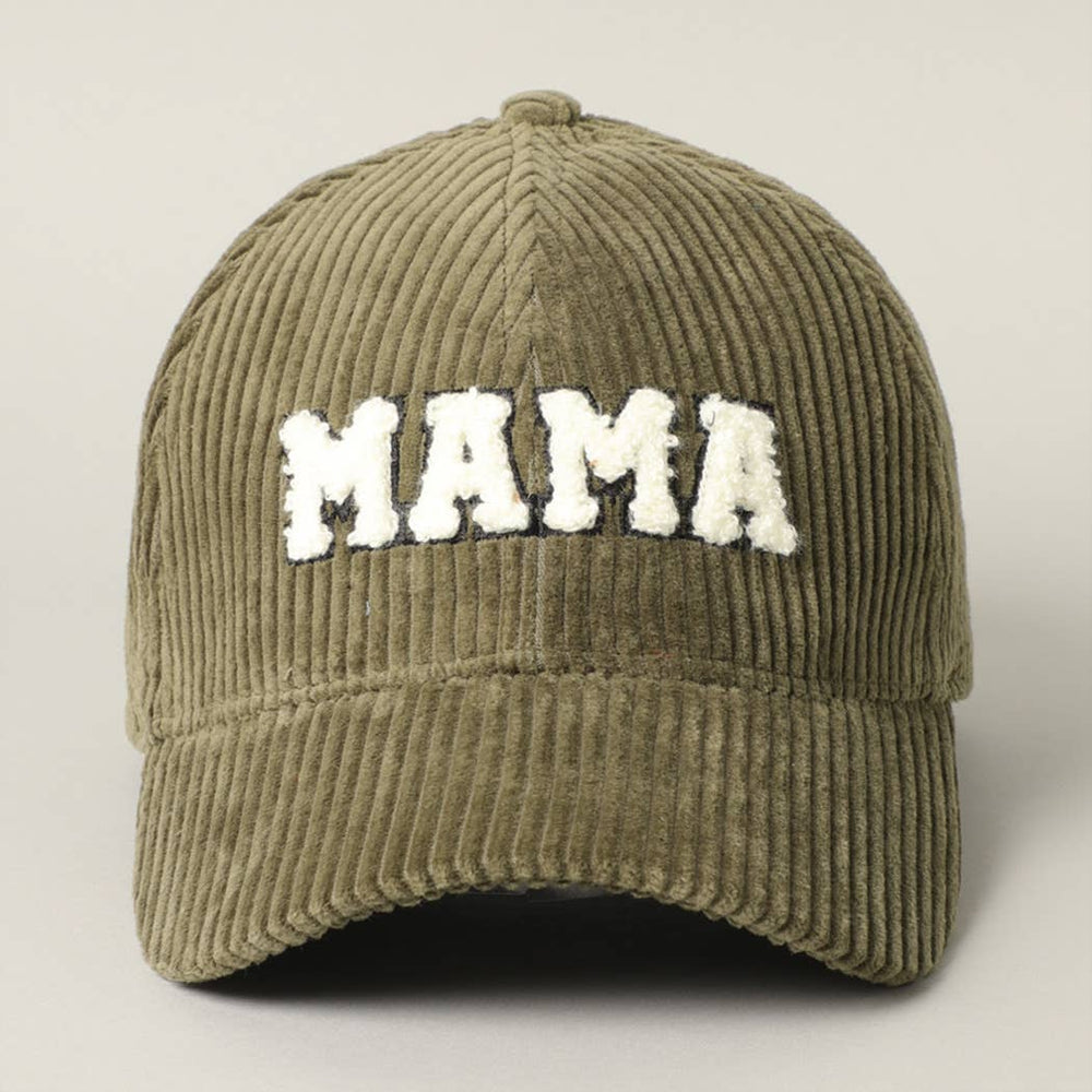 MAMA Embroidered Corduroy Baseball Cap