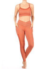 Rib Bra Top + Crossover Waist Leggings