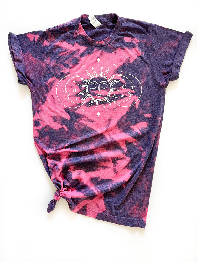 Sun and Moon Celestial Tie Dye Tee