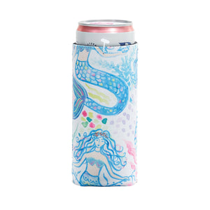 mermaid skinny can coozie