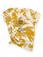 Skeleton hand Sunflower Mustard Tie Dye Tee