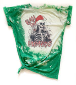 Bah Humbug Skeleton Christmas Bleached Tee