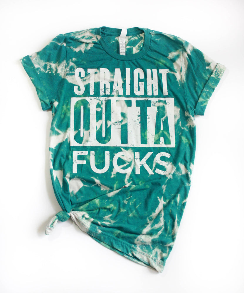 Straight Out Of Fs bleach dye t-shirt