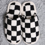 Checkerboard Design Slippers