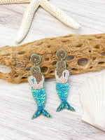 Mermaid Beaded Statement Earrings