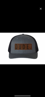 Toddler flat bill grey hat “Dude”