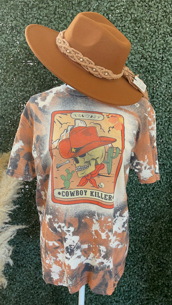 Cowboy Killer cow print bleach washed tee